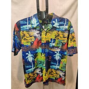 Vintage One Touch Brand Shirt Men's Size XL Button Up Short Sleeve Hawaiian